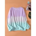 thumbnail image 4 of Sudadera de manga larga para mujer Colorblock Tie Dye Printed Pullover Tops Ormromra  WMPH-1197-52, 4 of 6