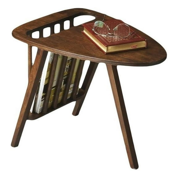 Beaumont Lane Mid-Century Mango Wood Solids Magazine Table in Brown