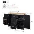 thumbnail image 5 of Knubmt Wood Top Kitchen Island with 3 Drawer and 2 Shelf, Rolling Kitchen Cart with Wheels and Spice Rack and Tower Rack, Black, 5 of 9