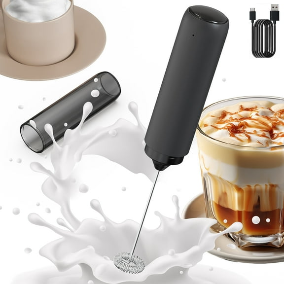 Handheld Electric Milk Frother, LHKLUK Milk Mixer, Easy-Clean Stainless Steel Frother Wand, For Coffee, Latte, Cappuccino, Hot Chocolate and Foam Food, Storage Sleeve Design
