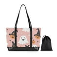 thumbnail image 7 of FORMRS Canvas Laptop Tote Bag for Women with 15.6" Computer Compartments Shoulder Handbag, Pastel Pink Halloween, 7 of 7