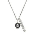 thumbnail image 1 of Delight Jewelry Silvertone Black 8 Ball Spinner Silvertone Guardian Angel Bar Charm Necklace, 23", 1 of 4