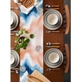 thumbnail image 3 of Table Runner 36 Inches Long for Kitchen Dining, Orange Navy Blue Ombre Dresser Scarf Farmhouse, Dining Table Decorations for Wedding/Parties, Abstract Beach Waves Gradient 13 x 36 In, 3 of 9