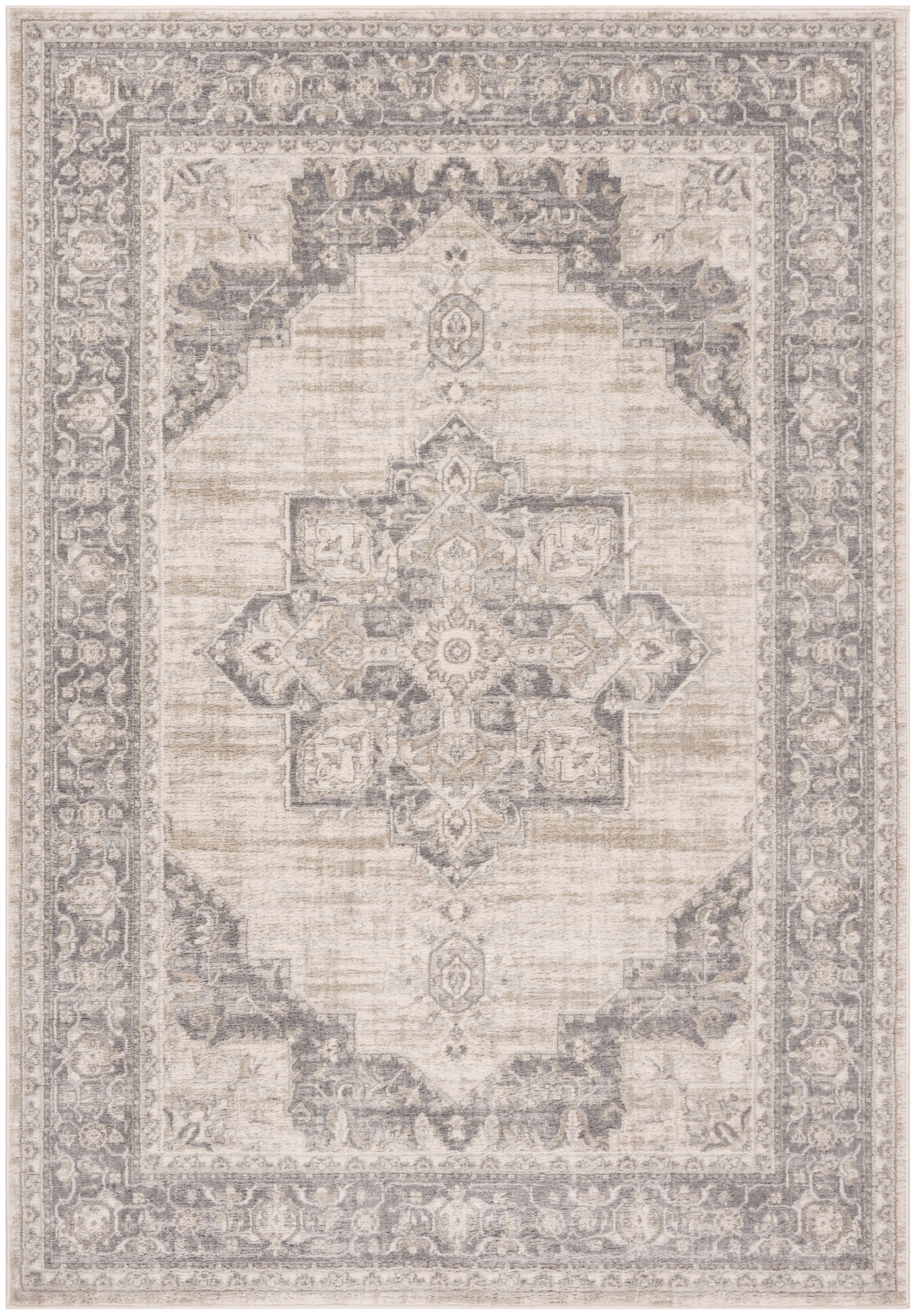 SAFAVIEH Brentwood Salah Oriental Area Rug, Cream/Gray, 6' x 9'