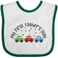 thumbnail image 3 of Inktastic My First Fathers Day with Red, Blue, and Green Cars Boys or Girls Baby Bib, 3 of 4
