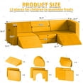 thumbnail image 4 of Linor 13PCS Modular Kids Play Couch, Kids Couch with Climbing Slope, 13 in 1 Toddler Couch for Boys and Girls, Yellow, 4 of 9