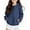 Navy, variant on HNMKIU Boys and Girls Warm Zip Up Hooded Sweatshirt with Straight Long Sleeve for Kids Kids Zip Up Hoodie Blue,4-5 Years