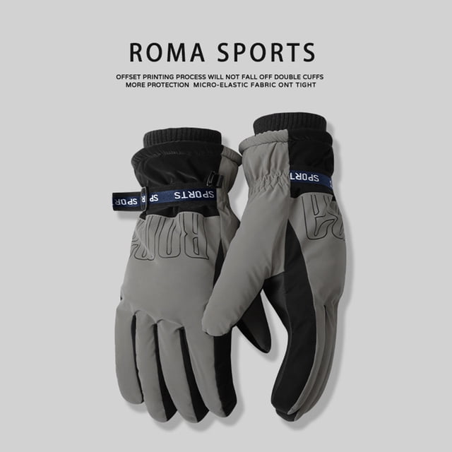 Guantes de invierno hombres mujer - Guantes térmicos de esquí con pantalla táctil, forro polar impermeable y antiviento, agarre antideslizante, ciclismo de atletismo al aire libre, negro, 1 par