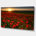 thumbnail image 2 of Sunset over Garden avec Coquelicots Rouges - Impression sur Toile Florale, 2 of 3