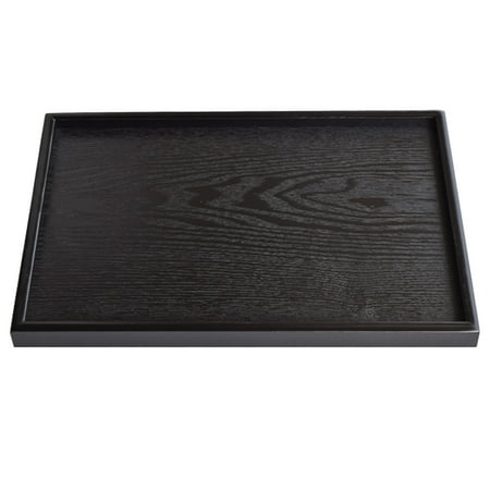 

1Pc Retro Style Food Tray Home Wooden Tray Hotel Shop Decorative Tray (Black)