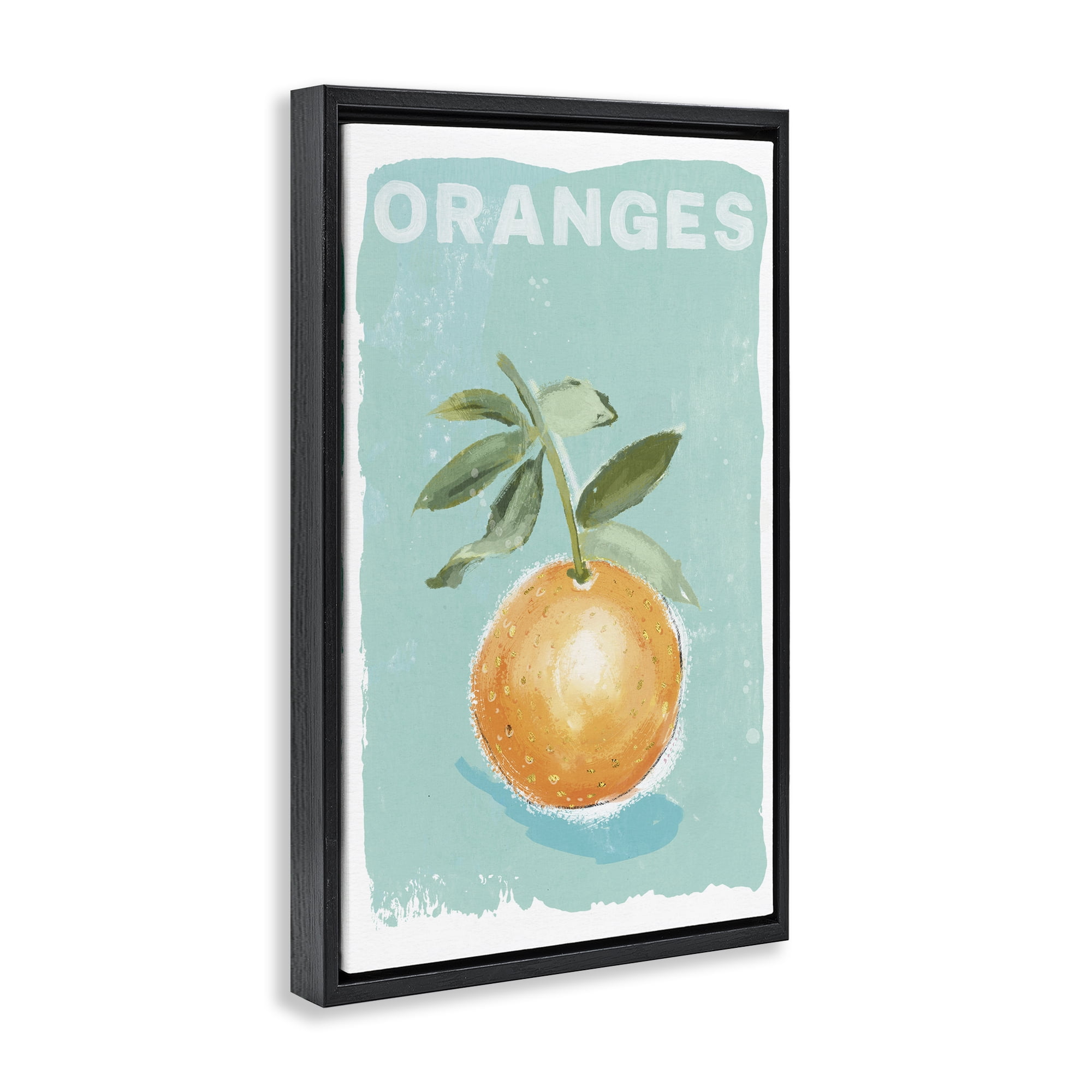 Stupell Industries Orange Twist Motif Black Framed Floater Canvas Wall Art, design by Chad Barrett