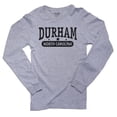 thumbnail image 1 of Trendy Durham, North Carolina with Stars Men's Long Sleeve Grey T-Shirt, 1 of 2