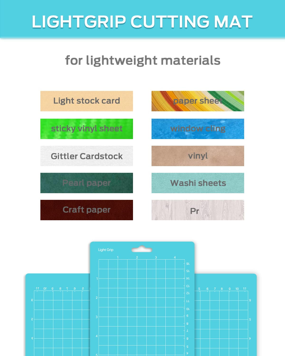 Gwybkq Cutting Mat for Cricut Joy(4.5x6.5 inch,6 Mats) Adhesive Light Cutting Mats Replacement Accessories Blue