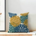 thumbnail image 3 of Mustard Yellow Navy Blue Pillow Covers 18x18 Inch Set of 2 Teal Dahlia Floral Decor Throw Pillows Summer Modern Geometry Flower Outdoor Decorative Cushion Cases for Sofa Couch Bed Decorations, 3 of 6