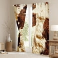 thumbnail image 3 of Homewish Vintage Cattle Hide Black Out Curtains,Rustic Farmhouse Cabin Curtains Pack of 2 (42x63 Each),Country Farm Animal Bedroom Curtains For Kids,Luxury Bedroom Decor, 3 of 6