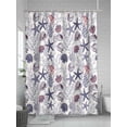 thumbnail image 5 of Fsddascl Vintage Coastal Shower Curtain Set - Small 36" x 72" Washable Bathtub Curtain with 12 Hooks, Starfish Coral Shell Conch Ocean Waterproof Fabric Stall Shower Curtains for Bathroom/Bathtub, 5 of 6