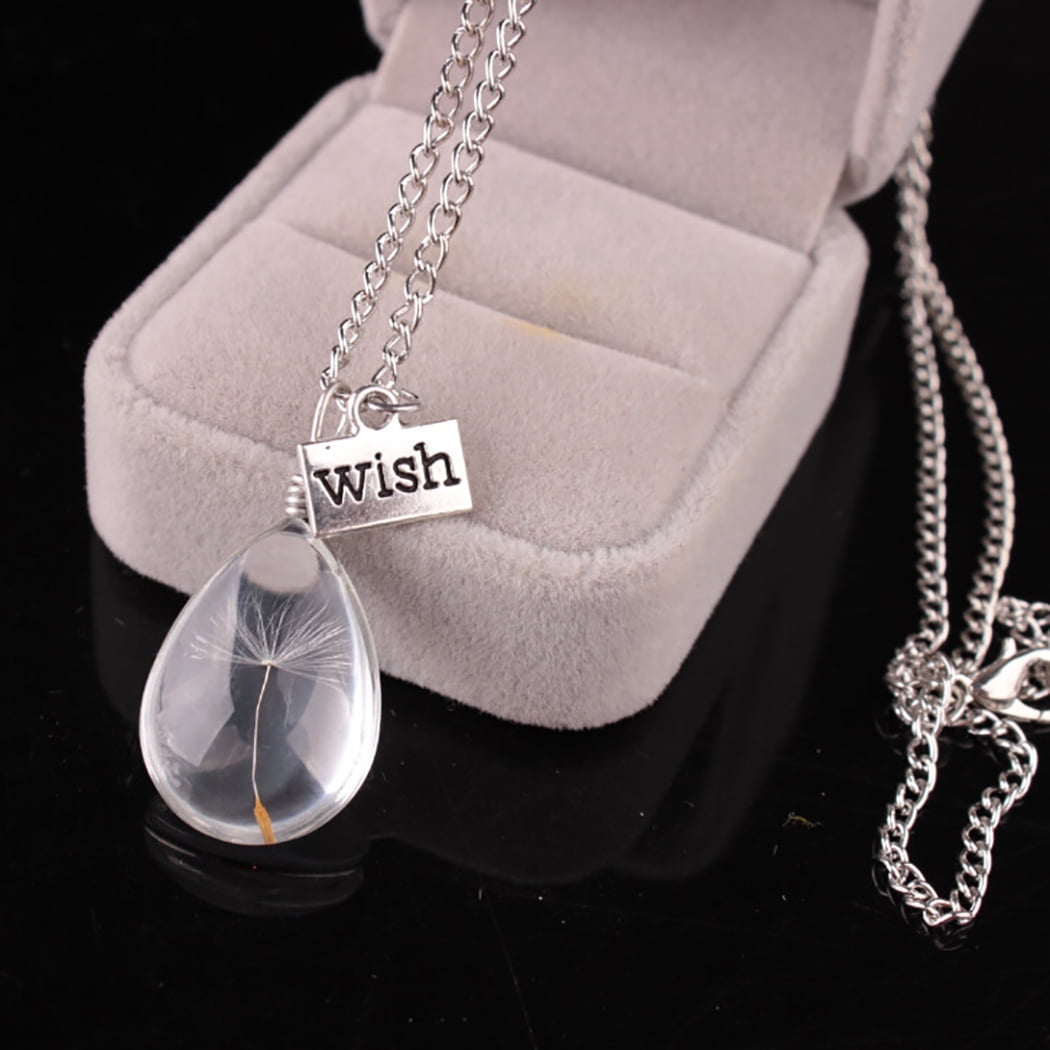 Dandelion Seed Pendant Necklace Crystal Chain Necklace Dandelion Wish Necklace Walmart