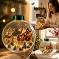 thumbnail image 4 of Christmas Ornament Ball with Warm LED Light 2D Acrylic Clear Hanging Pendant for Holiday Tree Decor and Gift Giving, 4 of 6