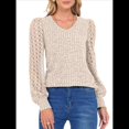 thumbnail image 1 of Blusas de Encaje de Larga para Mujer, Suéteres de Cuello en V A para Otoño 2025, Atuendos Elegantes e Informales de Invierno Albaricoque M, 1 of 9