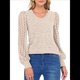 thumbnail image 1 of Blusas de Encaje de Larga para Mujer, Suéteres de Cuello en V A para Otoño 2025, Atuendos Elegantes e Informales de Invierno Albaricoque XL, 1 of 9
