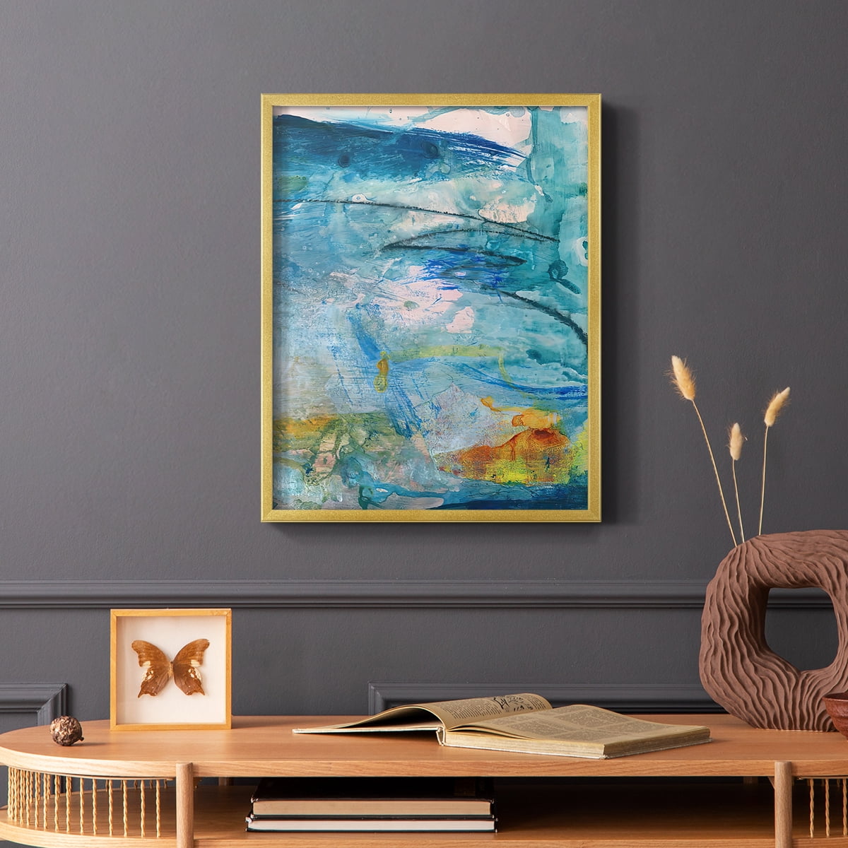Spring Winds V in Gold Solid Wood 16 x 20 Framed Print