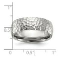 thumbnail image 2 of Stainless Steel Brushed and Polished Hammered 7.5mm Band Size 7.5 Ring for Women and Men - 7.8 Grams, 2 of 2