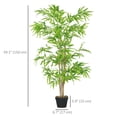 thumbnail image 3 of Outsunny Artificial Bamboo Tree Set of 2, 5ft Fake Decorative Plant in Pot, 3 of 10