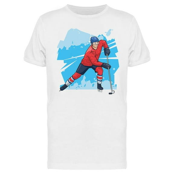Hockey Player Skating On Ice  T-Shirt Men -Image by Shutterstock, Male x-Large