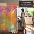 thumbnail image 5 of Red Lantern 6 ft. Tall Multicolor Canvas Room Divider with Scandinavian Spruce Frame, 5 of 5
