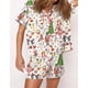 thumbnail image 4 of Conjunto de pijama navideño para mujer 2024, camisa de manga corta con botones y pantalones cortos con estampado de cascanueces, ropa de dormir de 2 piezas para estar en casa, 4 of 4