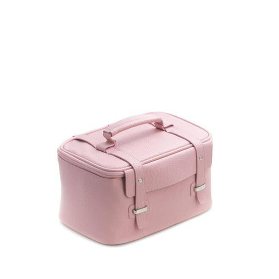 Bey-Berk International BB264P Pink Leatherette Travel Makeup Case Kit