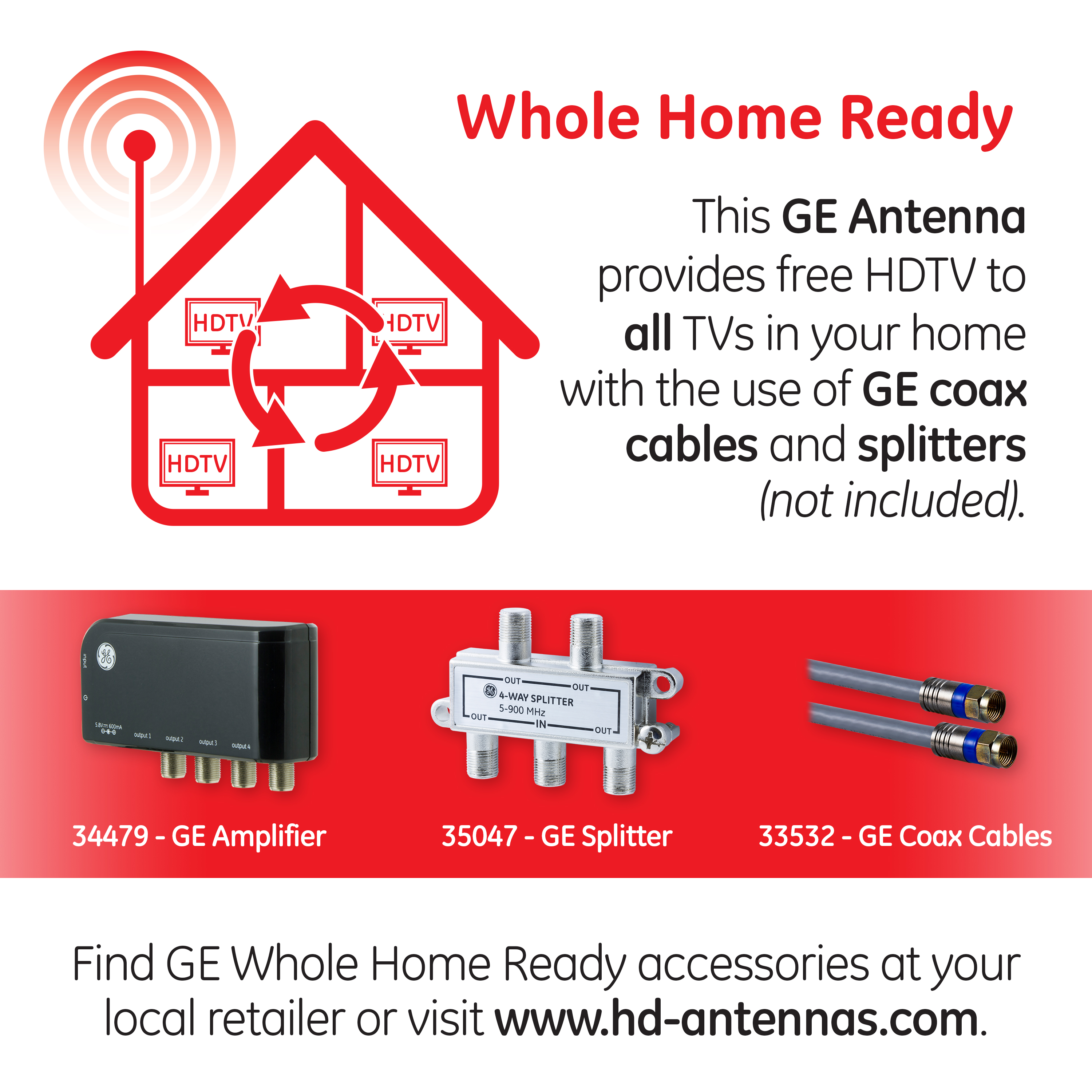 GE Outdoor Yagi HDTV Antenna, 1080p 4K Long Range photo 8