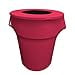 thumbnail image 3 of LA Linen Stretch Spandex Trash Can cover 44-Gallon Round,Fuchsia, 3 of 4