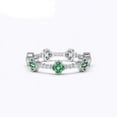 thumbnail image 4 of Round Cut Lab-Created Emerald & Moissanite, Full Eternity Clover Pave Wedding Band Ring – 925 Sterling Silver, Pave Set for Women, Anniversary & Engagement Jewelry, 4 of 6