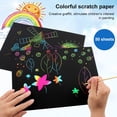 thumbnail image 3 of 50Pcs Scratch Paper Drawing Paper Scratch Art Paper for Kids Drawing Activities, 3 of 8