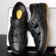 thumbnail image 1 of Sandalias clásicas de cuero genuino para hombre, zapatos casuales ahuecados, cómodos y sólidos para exteriores, zapatos para hombre (27 cm), 1 of 4