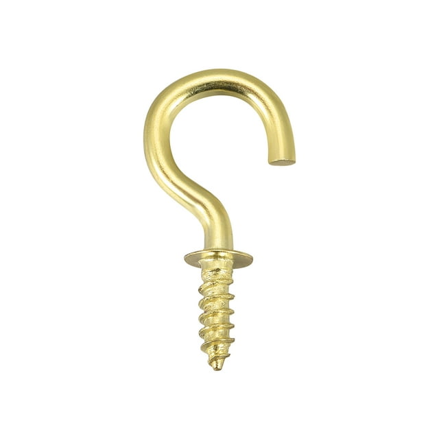 Ganchos de ojo de tornillo pequeños Uxcell de 1.1" con tornillos autorroscantes de acero al carbono dorado 50 piezas