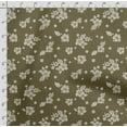 thumbnail image 4 of Soimoi Floral Print, Silk Fabric, Decor Sewing Fabric by The Yard 42 Inch Wide,Decorative Fabric for Shirts Suits Ties, Olive Green, 4 of 5