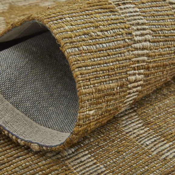 4' X 6' Tan and Ivory Geometric Hand Woven Area Rug