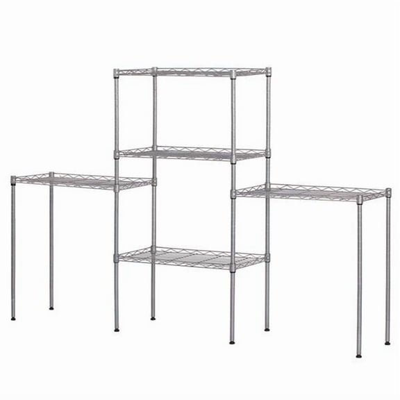 Alvantor 5-Shelf Adjustable Storage Rack Silver, 250 kg Load Capacity, Tool-Free Assembly