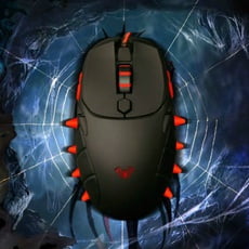 2000 Spider - Aula Spider Queen 800-1200-1600 -2000 Four Gear DPI Red backlight Comfortable Ergonomic Design Game Mice, Black
