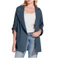 thumbnail image 2 of ameIAEA Women's Trench Coat Long Sleeve Open Front Cardigan Fall Casual Overcoat with Pockets, 2 of 7