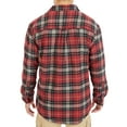 thumbnail image 3 of Men's Smith's Workwear Plaid Sherpa-Lined Cotton Flannel Shirt Jacket Color: Burgundy 437 Size: L, 3 of 5