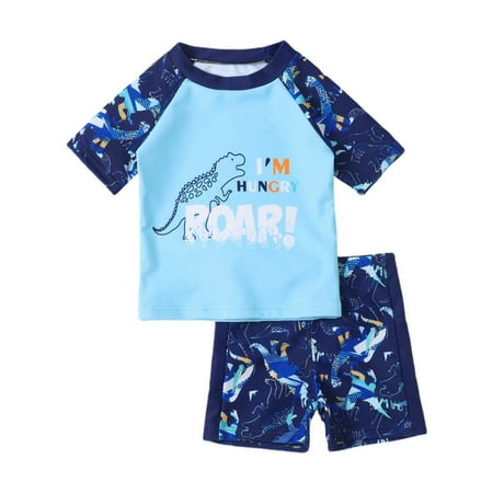 

Uccdo Toddler Boys Rashguard Two Pieces Swimsuit Kids Baby Cartoon Print Bathing Suit Swimwear 1-5T