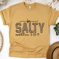 thumbnail image 1 of Be Salty Matthew 5:15 Christian Leopard Print T-Shirt, Gold, Size M, 1 of 6