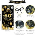 thumbnail image 2 of Happy 60th Birthday Decorations for Men Women, 60th Birthday Banner Backdrop, Fabric 60 Years Old Party Yard Sign Photo Props Door Decor Supplies, Sixty Black Gold Theme for Indoor Outdoor, 2 of 6