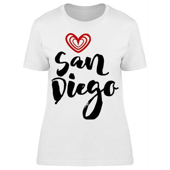 San Diego Cool Text, W/Heart T-Shirt Women -Image by Shutterstock, Female x-Large
