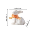 thumbnail image 3 of Xecvkr Cute Ceramic Bunny Ornament Living Room Home Centerpiece Birthday Gift Souvenir Creative Bow Detail Versatile Placement Durable 1 Pack Orange, 3 of 6
