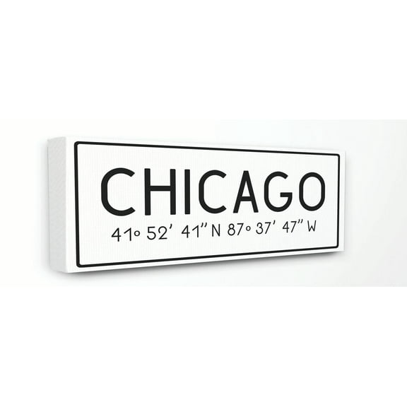 Stupell IndustriesPlate City Coordinates ChicagoCanvas Wall Art by Daphne Polselli