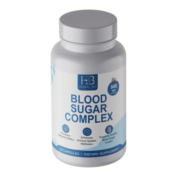 Herbal Bee Blood Sugar Supplement, Blood Sugar Support with Berberine, 940 mg, 60 Count